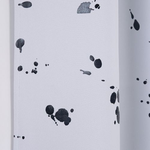  Deconovo Silver Dots Printd Blackout Curtains with Grommet Top Room Darkening Curtains for Living Room 52 W x 95 L Black 1 Pair
