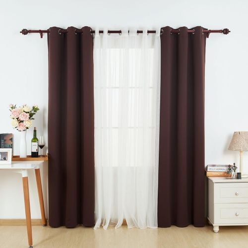  Deconovo Grommet Top Curtains Mix and Match Thermal Insulated Curtain Panel Blackout Curtians 2 Pieces Lavender and 2 White Sheer Curtain Panels Lavender 4 Panels 42X84 Inch