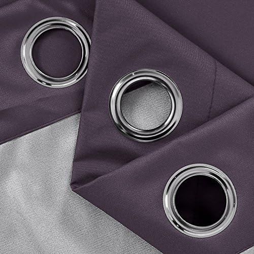  Deconovo Curtain and Drape Thermal Curtains with Backside Silver Curtain for French Door Dark Grey 52 W x 63 L 1 Panel