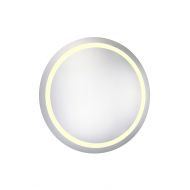 Decor Central ADEMIR-18048 Round Led Hardwired Mirror, 36, Glossy White Finish