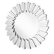 Decor Central ADMIR-27414 Contemporary Round Mirror with MDF Frame 39.5 Clear Finish