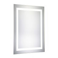 Decor Central ADEMIR-18006 Rectangle Steel Frame LED Hardwired Mirror with 20 Glossy White Finish