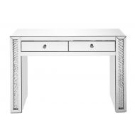Decor Central ADMFX9-3051 Drawers and Rectangle Mirror Top Vanity Table 47 Clear Finish