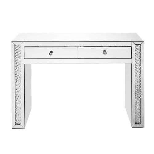  Decor Central ADMFX9-3051 Drawers and Rectangle Mirror Top Vanity Table 47 Clear Finish