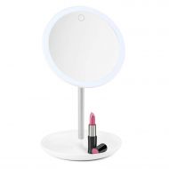 Decor Hut LED Makeup Mirror Touch Screen With accessory/Jewelry Tray, 6.5 wide Mirror USB Plug Included White Traveling Mirror Folds By Decor Hu