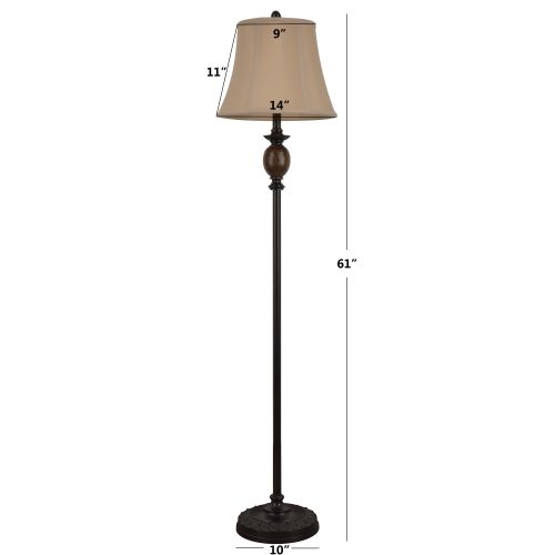  Decor Therapy Huntington Bronze Floor Lamp with Faux Marble Accent