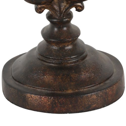  Decor Therapy Antique Rust Iron Look Table Lamp with Natural Linen Shade -Dark Brown