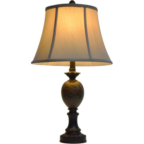  Decor Therapy Huntington Bronze Table Lamp with Faux Marble Accent