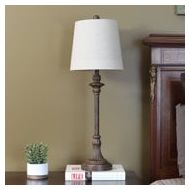 Decor Therapy Leroy Brownstone Whitewashed Buffet Lamp
