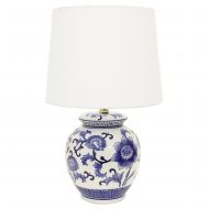 Decor Therapy Blue and White Ceramic Table Lamp