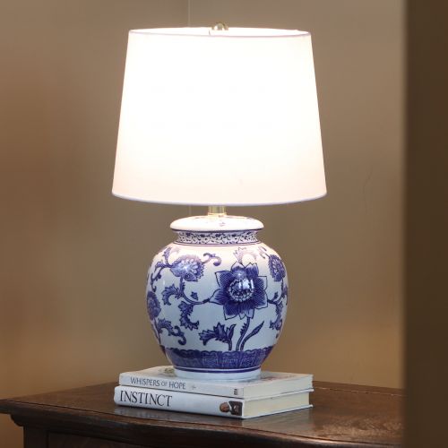  Decor Therapy Blue and White Ceramic Table Lamp