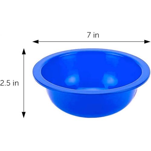  [아마존베스트]DecorRack Set of 4 Cereal Bowls, Soup Bowl for Salad, Fruit, Dessert, Snack, Small Serving and Mixing Bowls, BPA Free - Plastic, Shatter Proof and Unbreakable, Blue, 28 oz (Set of