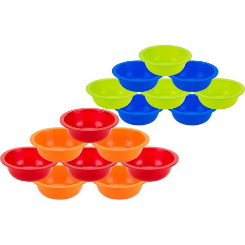 [아마존베스트]DecorRack Set of 16 Cereal Bowls, Soup Bowl for Salat, Fruit, Dessert, Snack, Small Serving and Mixing Bowls, - BPA Free - Plastic, Shatter Proof and Unbreakable, Assorted Colors,