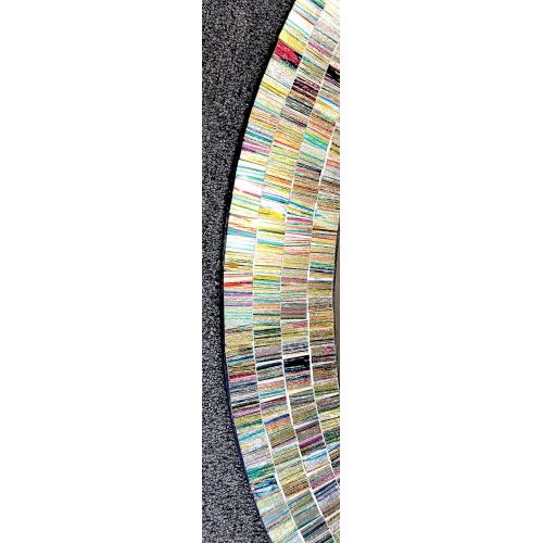  DecorShore Bohemian Rainbow Rhapsody Wall Mirror -Glass Mosaic Decorative Wall Mirror, Multi Color Spectrum Wall Mountable, 24 Multi-Color Framed Mirror (24 in. X 24 in. Round)