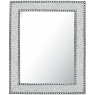 DecorShore Crackled Glass Decorative Wall Mirror - 30X24 Mosaic Glass Wall Mirror, Vanity Mirror, Glamorous (Silver)