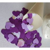 /DecorYourParty Purple.Mauve & Flower Design Handmade Wedding Confetti,Heart Shaped Confetti,Bridal Shower Decor,Table Scatters,Wedding Table Decor