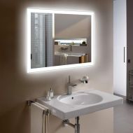 Decoraport 36x28 in LED Wall Mounted Backlit Bathroom Mirror, Lighted Vanity Makeup Nirror with Infrared Sensor (Horizontal/Vertical)(N031-IG)