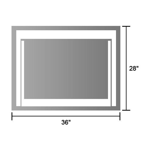  Decoraport 28 x 36 in Horizontal LED Bathroom Mirror with Anti-Fog and Clock Function (DK-A-CK150-C)