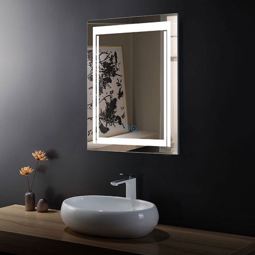  Decoraport 28 x 36 in Horizontal LED Bathroom Mirror with Anti-Fog and Clock Function (DK-A-CK150-C)