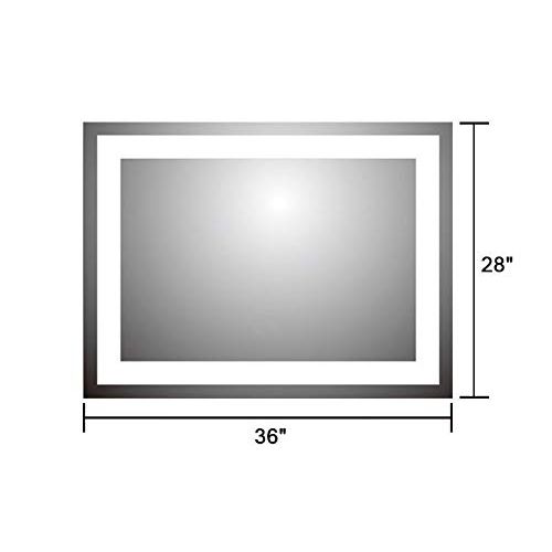  Decoraport DECORAPORT 48 Inch 24 Inch Horizontal LED Wall Mounted Lighted Vanity Bathroom Silvered Mirror with Touch Button (A-CK010-E)