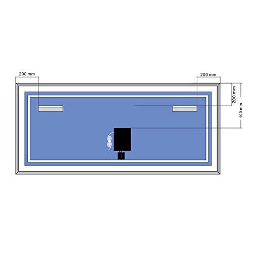  Decoraport DECORAPORT 48 Inch 24 Inch Horizontal LED Wall Mounted Lighted Vanity Bathroom Silvered Mirror with Touch Button (A-CK010-E)