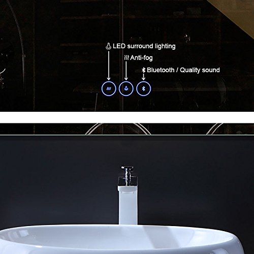  Decoraport DECORAPORT 48 Inch 24 Inch Horizontal LED Wall Mounted Lighted Vanity Bathroom Silvered Mirror with Touch Button (A-CK010-E)