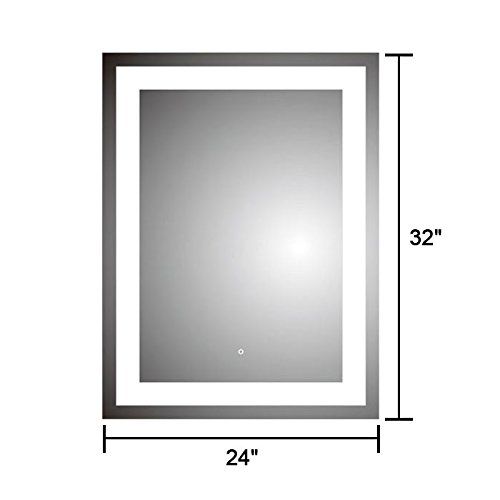  Decoraport DECORAPORT 48 Inch 24 Inch Horizontal LED Wall Mounted Lighted Vanity Bathroom Silvered Mirror with Touch Button (A-CK010-E)