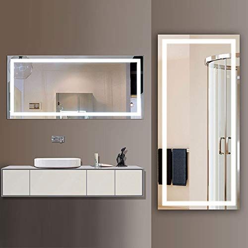  Decoraport DECORAPORT 48 Inch 24 Inch Horizontal LED Wall Mounted Lighted Vanity Bathroom Silvered Mirror with Touch Button (A-CK010-E)