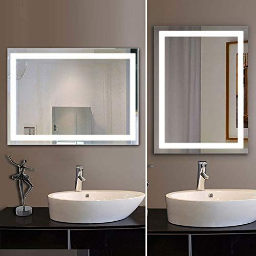  Decoraport DECORAPORT 48 Inch 24 Inch Horizontal LED Wall Mounted Lighted Vanity Bathroom Silvered Mirror with Touch Button (A-CK010-E)