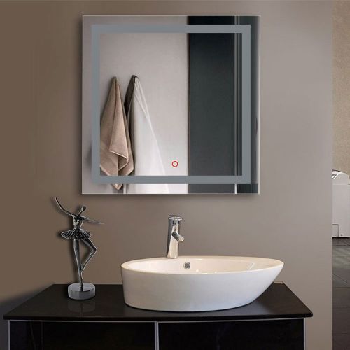  Decoraport DECORAPORT 48 Inch 24 Inch Horizontal LED Wall Mounted Lighted Vanity Bathroom Silvered Mirror with Touch Button (A-CK010-E)