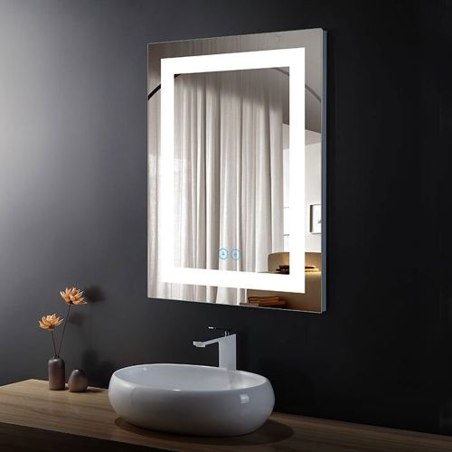  Decoraport DECORAPORT 48 Inch 24 Inch Horizontal LED Wall Mounted Lighted Vanity Bathroom Silvered Mirror with Touch Button (A-CK010-E)