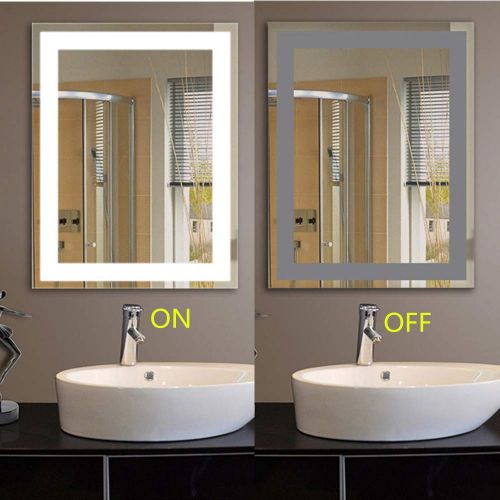  Decoraport DECORAPORT 48 Inch 24 Inch Horizontal LED Wall Mounted Lighted Vanity Bathroom Silvered Mirror with Touch Button (A-CK010-E)