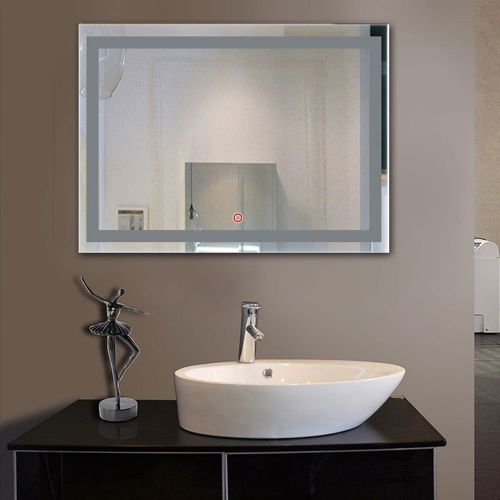  Decoraport DECORAPORT 48 Inch 24 Inch Horizontal LED Wall Mounted Lighted Vanity Bathroom Silvered Mirror with Touch Button (A-CK010-E)