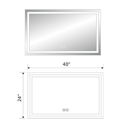  Decoraport DECORAPORT 70 Inch 32 Inch Horizontal LED Wall Mounted Lighted Vanity Bathroom Silvered Mirror with Touch Button (A-CK010-A)