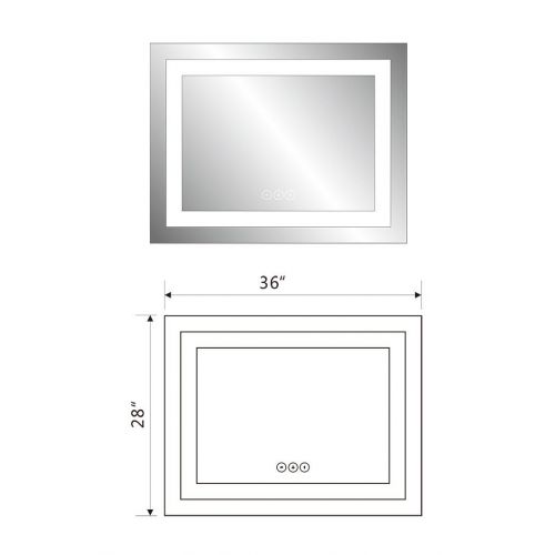  Decoraport DECORAPORT 70 Inch 32 Inch Horizontal LED Wall Mounted Lighted Vanity Bathroom Silvered Mirror with Touch Button (A-CK010-A)