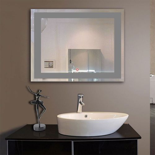  Decoraport DECORAPORT 70 Inch 32 Inch Horizontal LED Wall Mounted Lighted Vanity Bathroom Silvered Mirror with Touch Button (A-CK010-A)