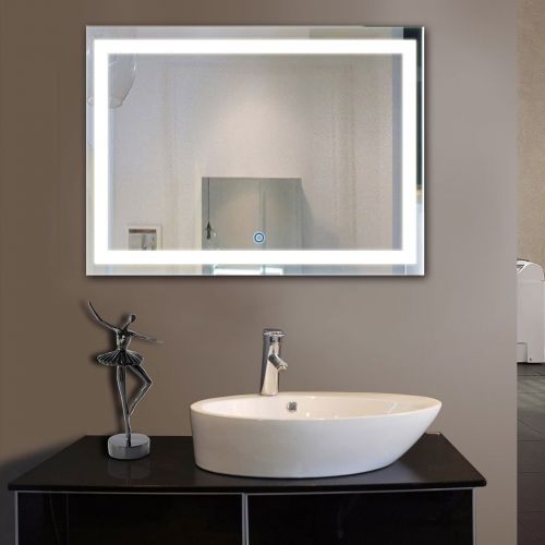  Decoraport DECORAPORT 70 Inch 32 Inch Horizontal LED Wall Mounted Lighted Vanity Bathroom Silvered Mirror with Touch Button (A-CK010-A)