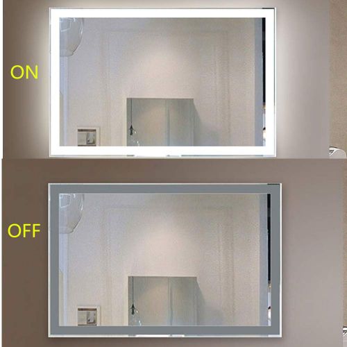  Decoraport 36 in LED Bathroom Square Mirror with Infrared Sensor Lighted Wall Mounted Backlit Makeup Vanity Mirror (N031-EG)