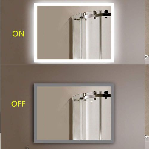  Decoraport 36 in LED Bathroom Square Mirror with Infrared Sensor Lighted Wall Mounted Backlit Makeup Vanity Mirror (N031-EG)