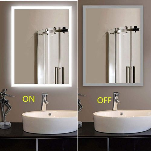  Decoraport 36 in LED Bathroom Square Mirror with Infrared Sensor Lighted Wall Mounted Backlit Makeup Vanity Mirror (N031-EG)