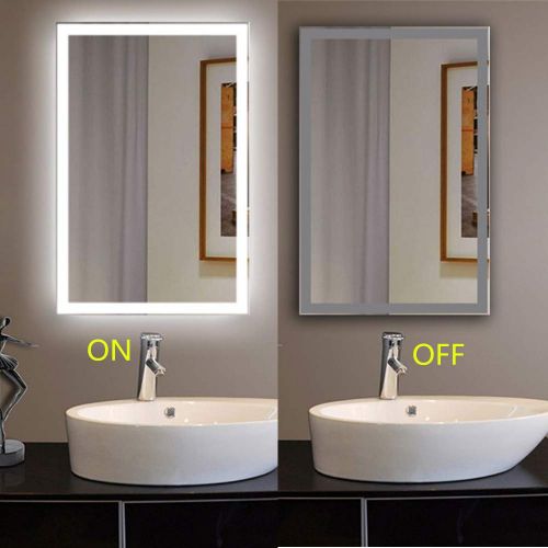  Decoraport 36 in LED Bathroom Square Mirror with Infrared Sensor Lighted Wall Mounted Backlit Makeup Vanity Mirror (N031-EG)