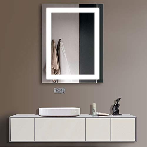  Decoraport 28x36 in Horiztontal Rectangle LED Bathroom Mirror with Infrared Sensor Vertical Illuminated Lighted Vanity Wall Mounted Mirror (A-CK168-IG)