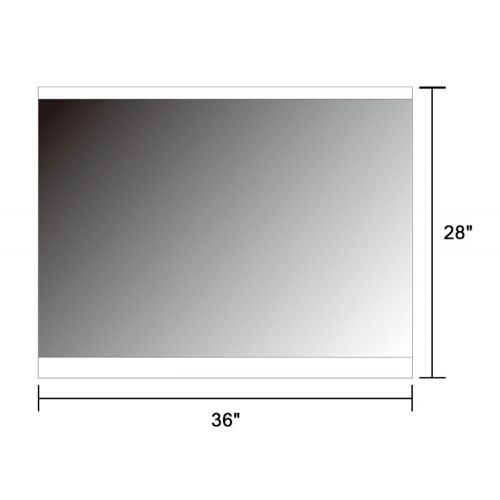  Decoraport DECORAPORT 36 Inch * 28 Inch Horizontal LED Wall Mounted Lighted Vanity Bathroom Silvered Mirror Large Cosmetic Mirror with Touch Button (A-CL056)