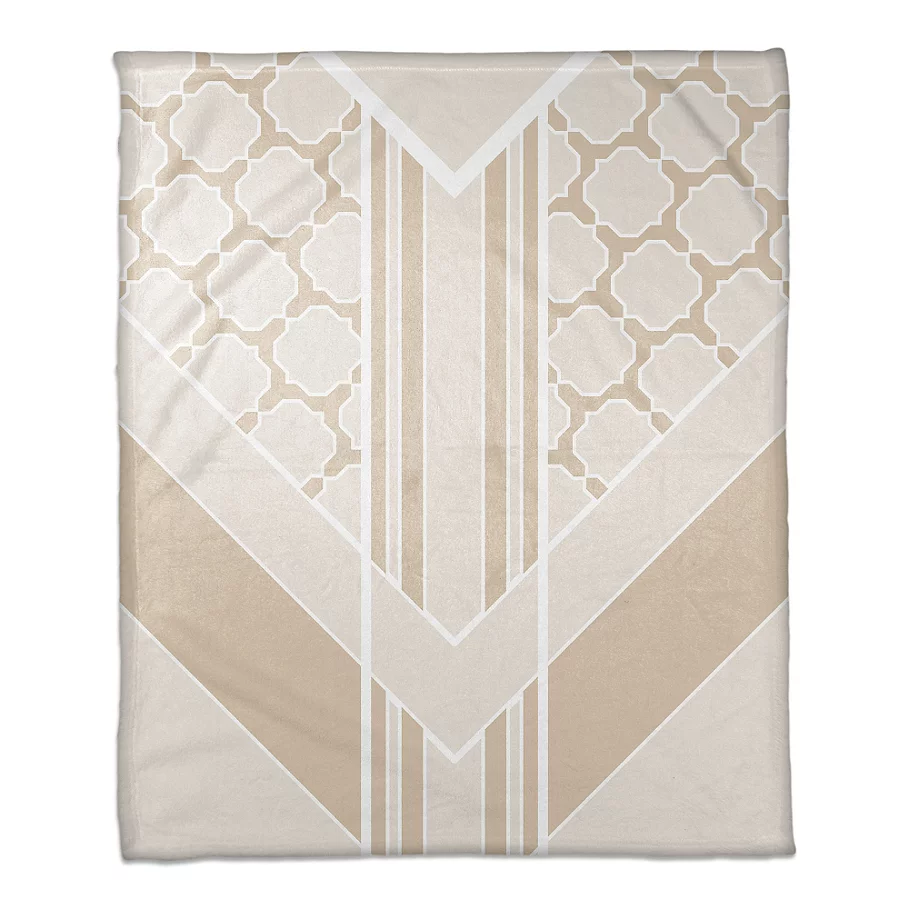 Decorative Arrow Throw Blanket in BeigeCream