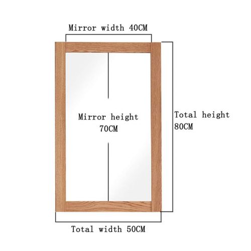  Decorative Mirror Co Wall-Mounted Simple Fitting Mirror Bedroom Mirror Dressing Mirror Solid Wood Home Mirror