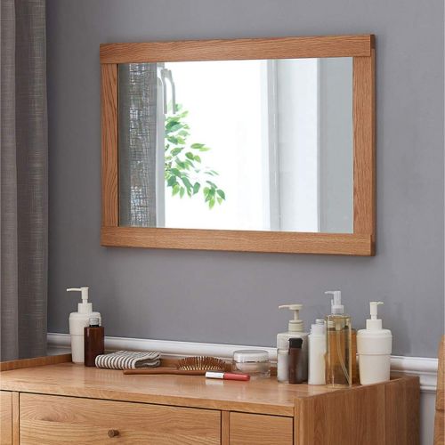  Decorative Mirror Co Wall-Mounted Simple Fitting Mirror Bedroom Mirror Dressing Mirror Solid Wood Home Mirror