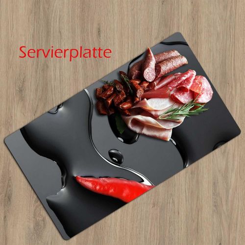  [아마존베스트]decorwelt Hob cover plates 2 x 30 x 52 cm, ceramic hob cover, 2-piece, universal electric hob, induction for hobs, stove protection, decorative chopping board, safety glass, splash