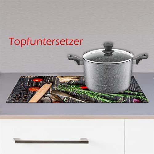  [아마존베스트]decorwelt Hob cover plates 2 x 30 x 52 cm ceramic hob cover 2 pieces universal electric hob induction for hobs stove protection decorative chopping board safety glass splash guard