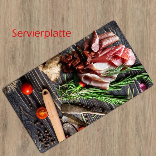  [아마존베스트]decorwelt Hob cover plates 2 x 30 x 52 cm ceramic hob cover 2 pieces universal electric hob induction for hobs stove protection decorative chopping board safety glass splash guard