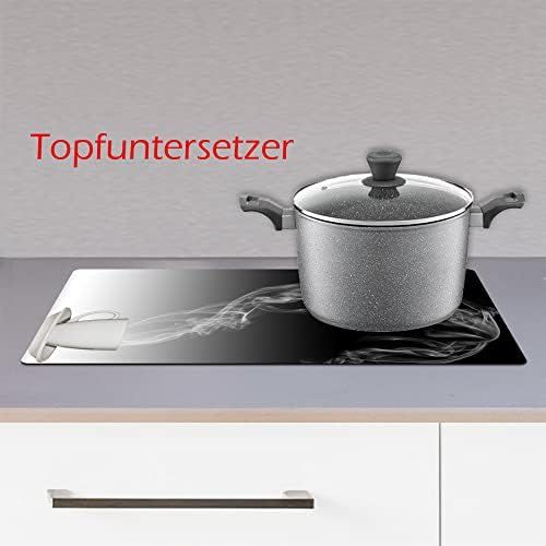  [아마존베스트]decorwelt Hob cover plates 2 x 30 x 52 cm ceramic hob cover 2 pieces universal electric hob induction for hobs stove protection decorative chopping board safety glass splash guard